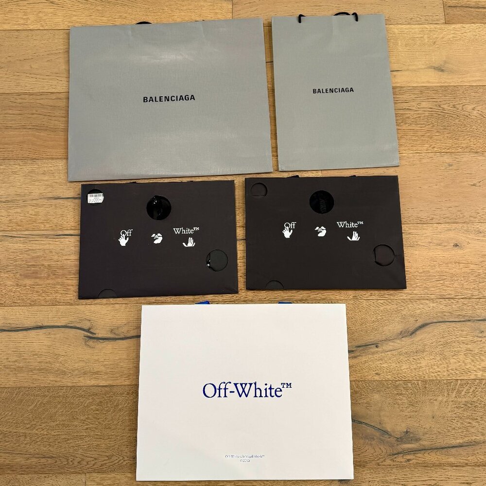 Balenciaga & Off-White shopping bags